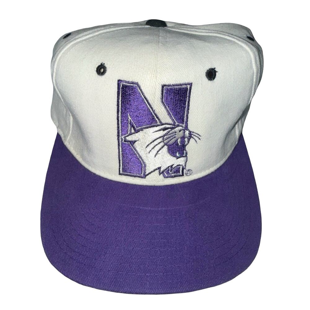 Vintage 90s Northwestern Wildcats Starter Snapback Hat University Cap